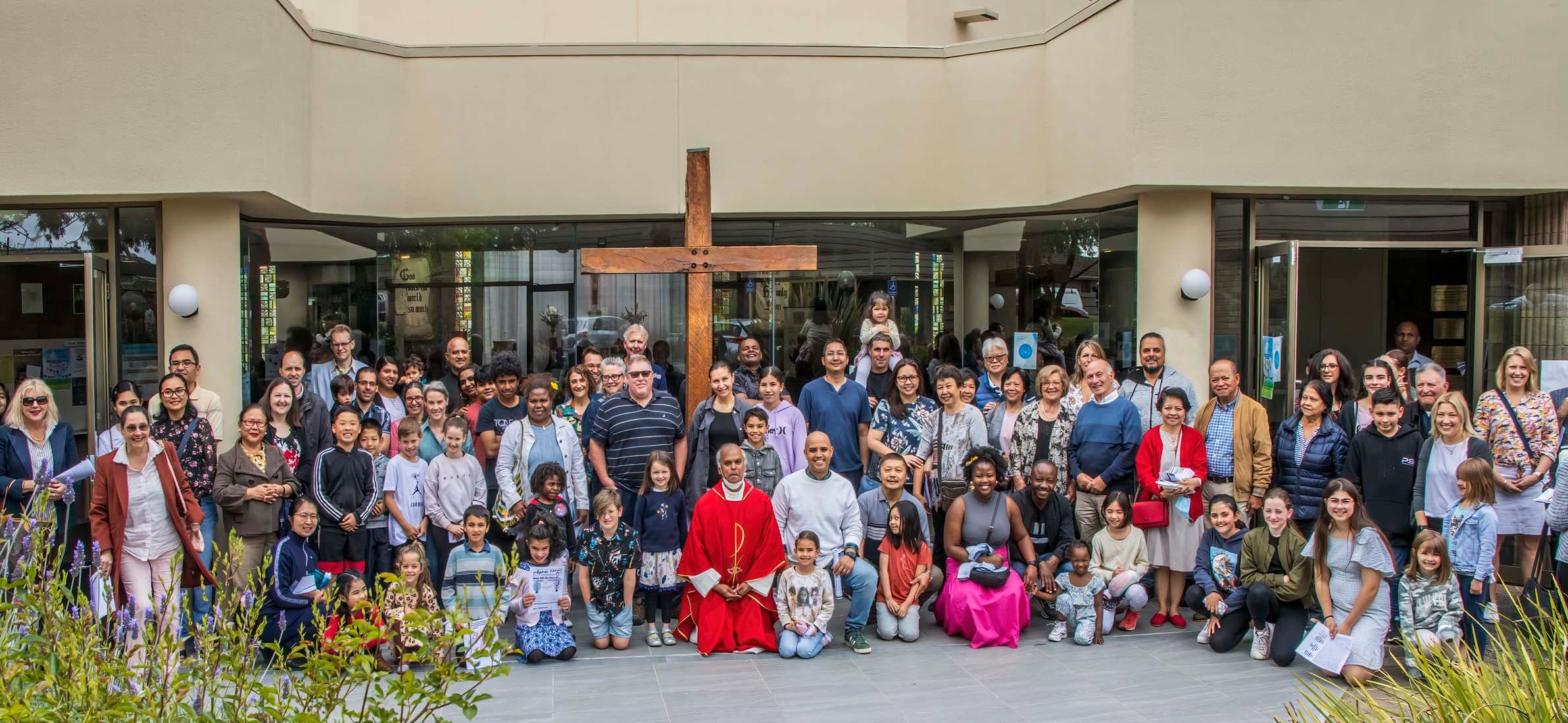 Parishioners and clergy gathered at St. Luke's Wantirna